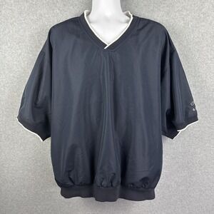 Cutter And Buck Windbreaker Short Sleeve Navy Blue Golf Pullover Size XL